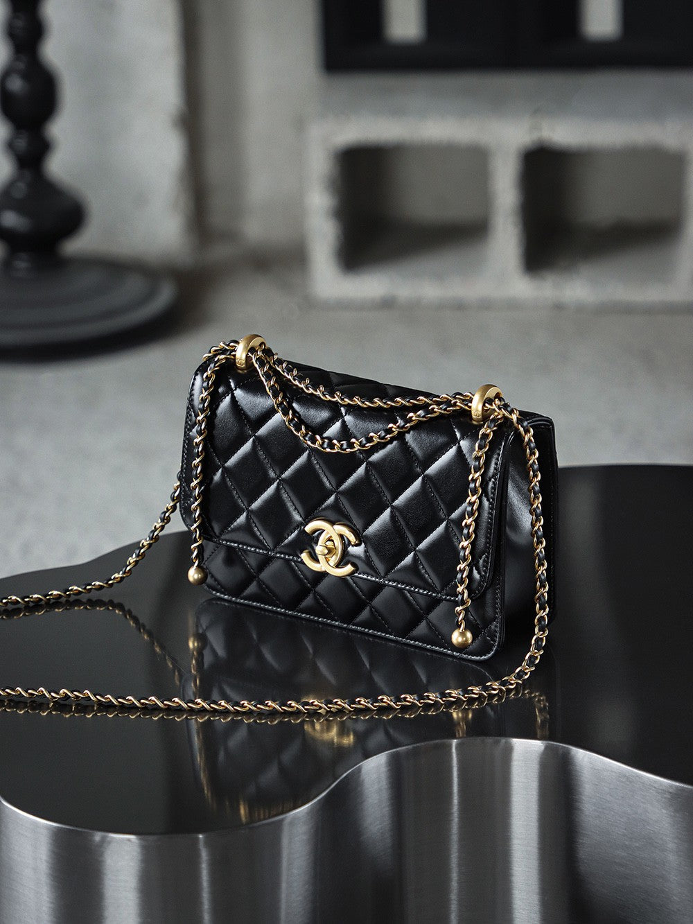 24C double gold bead bag